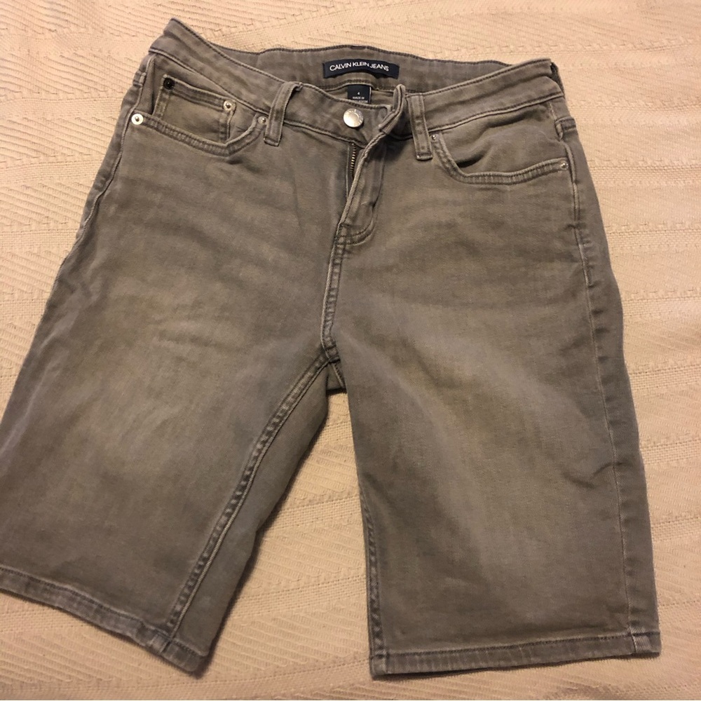 Calvin Klein high waist shorts (grey), size 4.